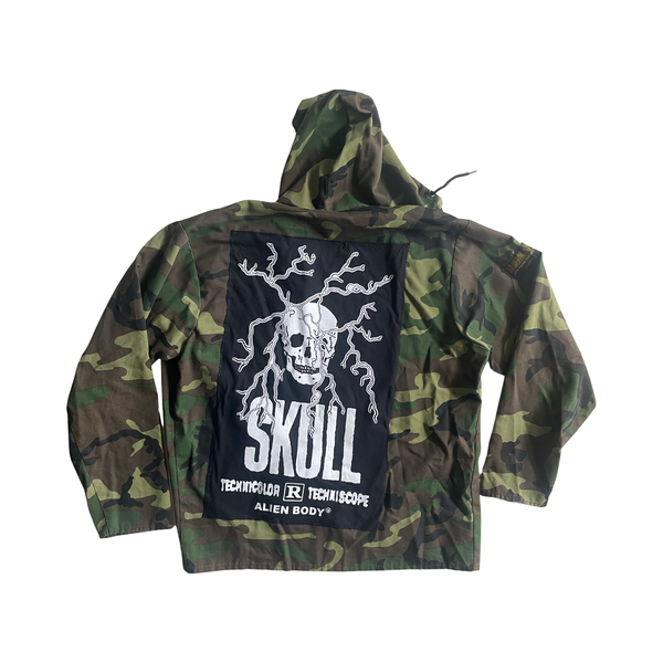 hooded camo "skull" longsleeve