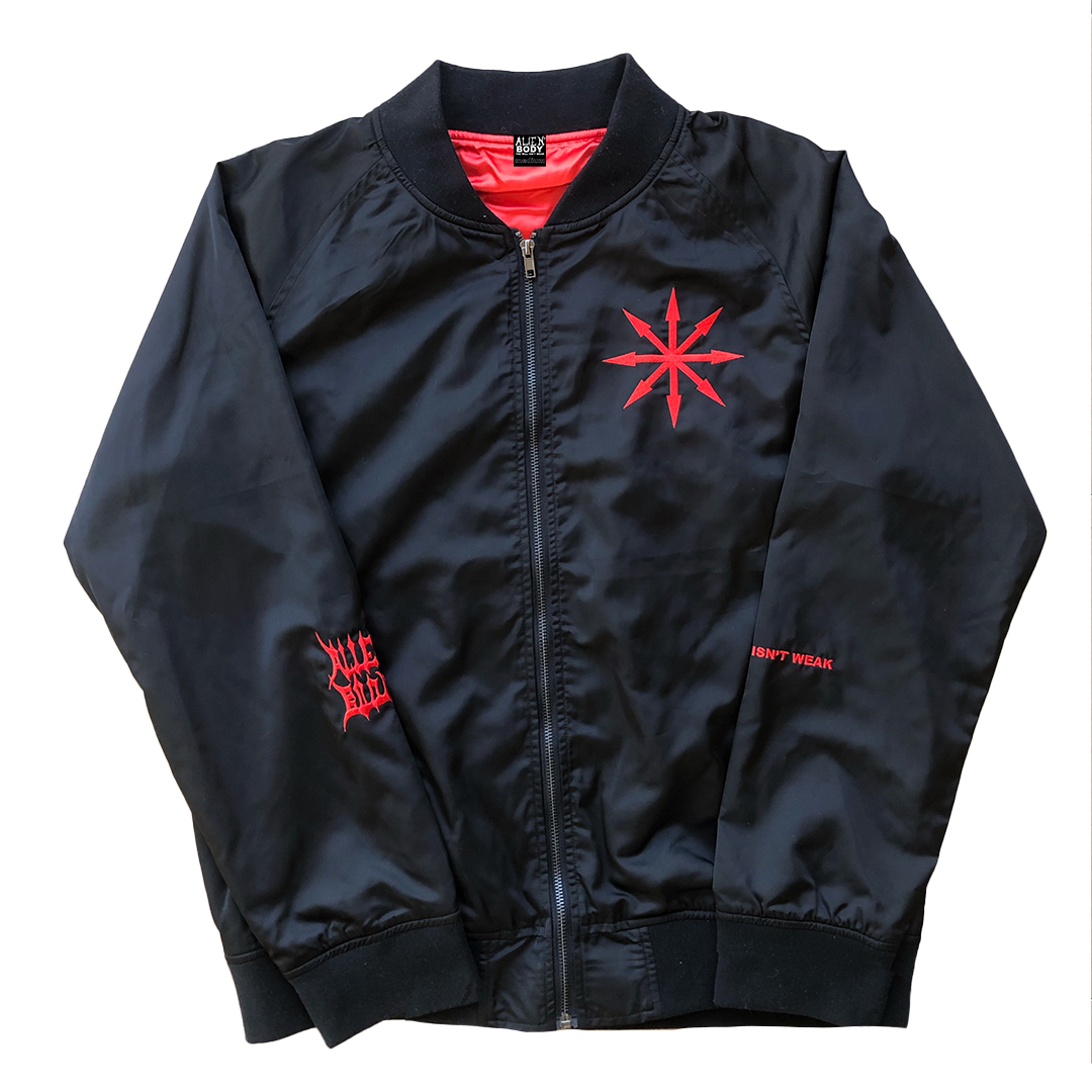 BLACK SATIN RAW VISION JACKET