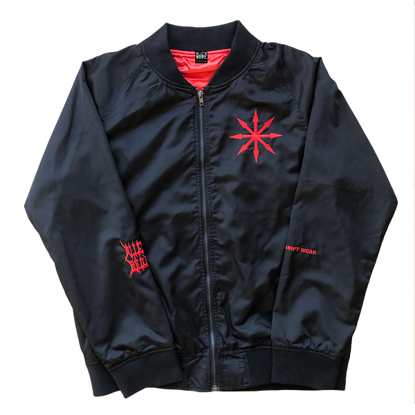 BLACK SATIN RAW VISION JACKET