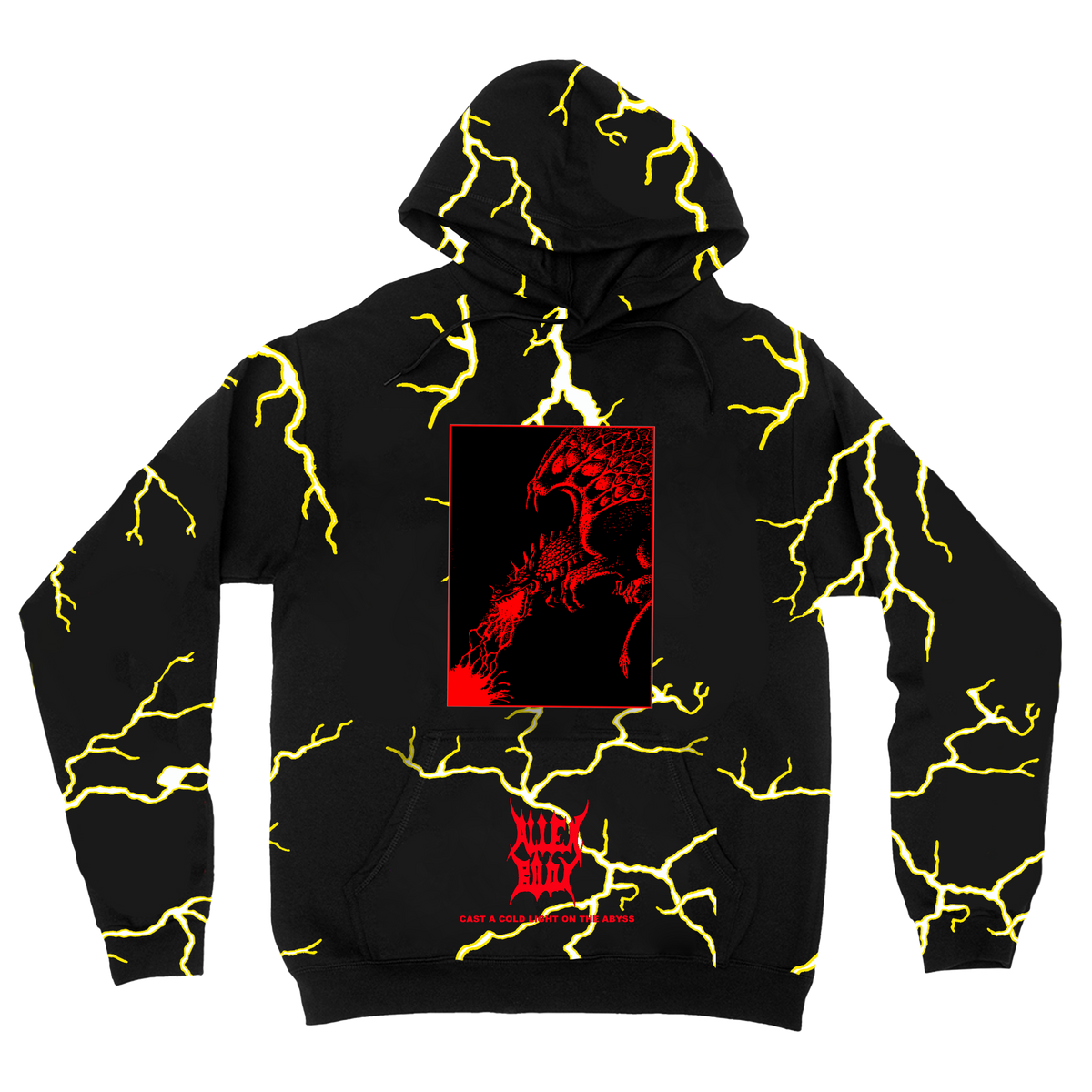 BLACK LIGHTNING DRAGON All Over Print Hoodie Alien Body