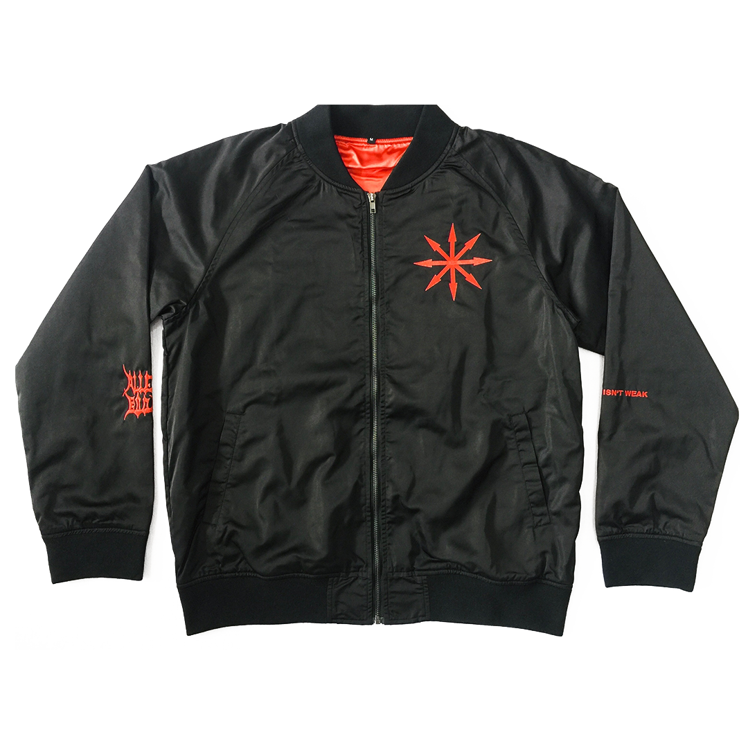 BLACK SATIN RAW VISION JACKET