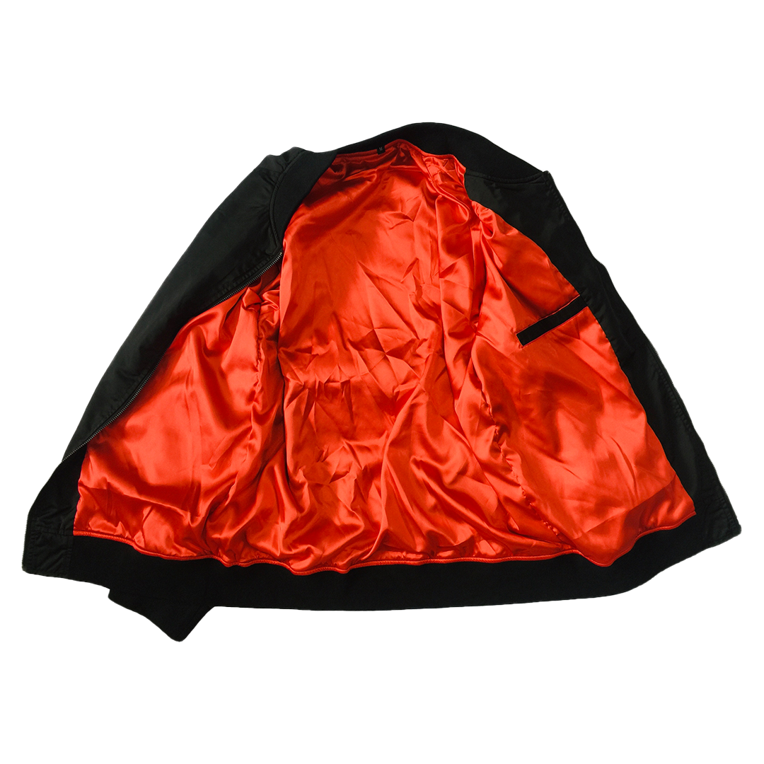 BLACK SATIN RAW VISION JACKET
