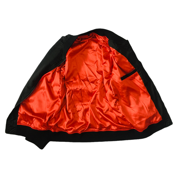 BLACK SATIN RAW VISION JACKET