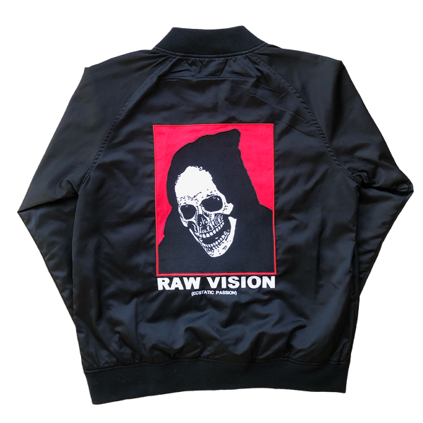 BLACK SATIN RAW VISION JACKET