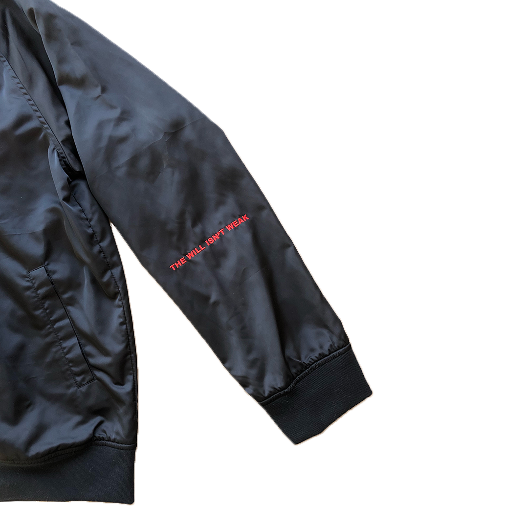 BLACK SATIN RAW VISION JACKET