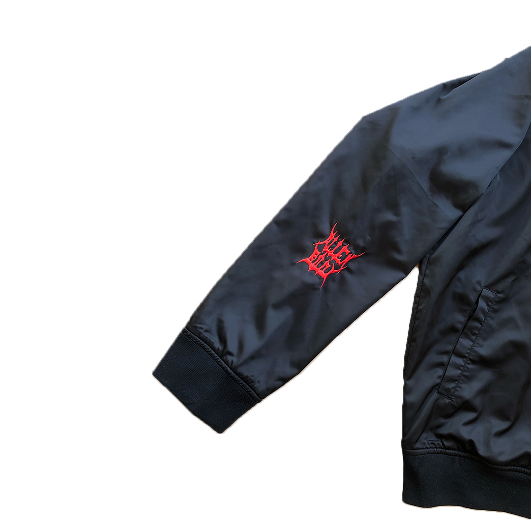 BLACK SATIN RAW VISION JACKET