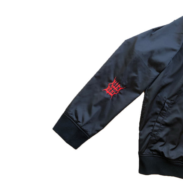 BLACK SATIN RAW VISION JACKET