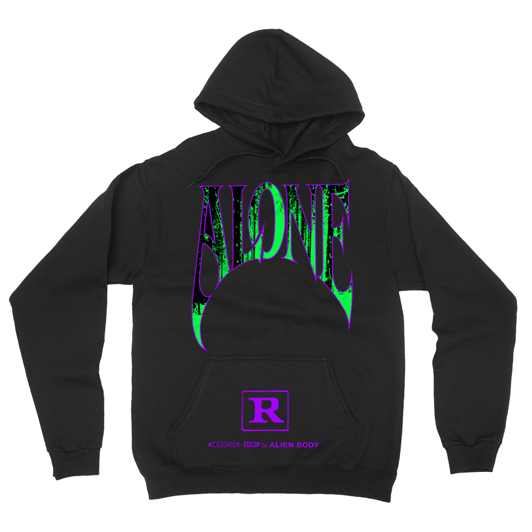 Alone Hoodie - Green and Purple