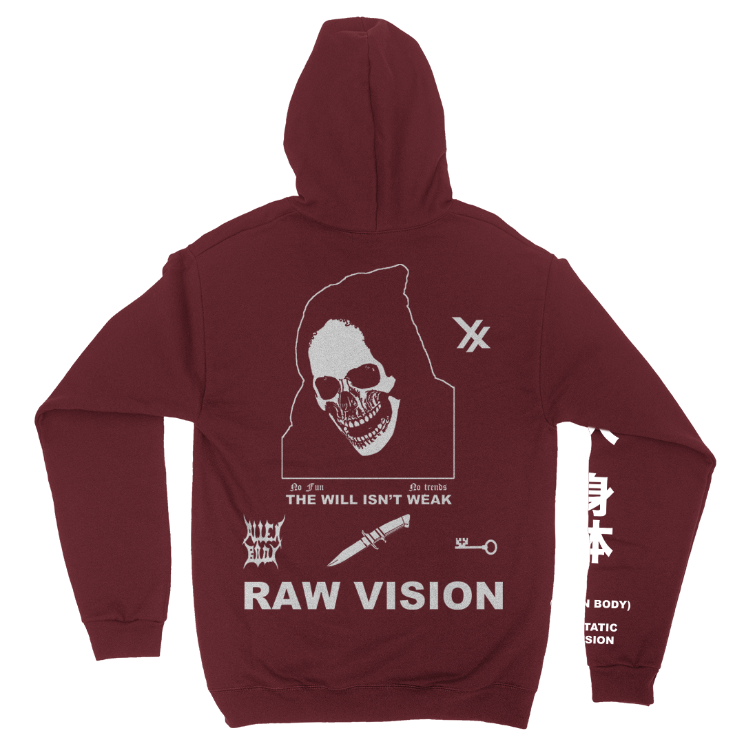 RAW VISION HOODIE (MAROON)