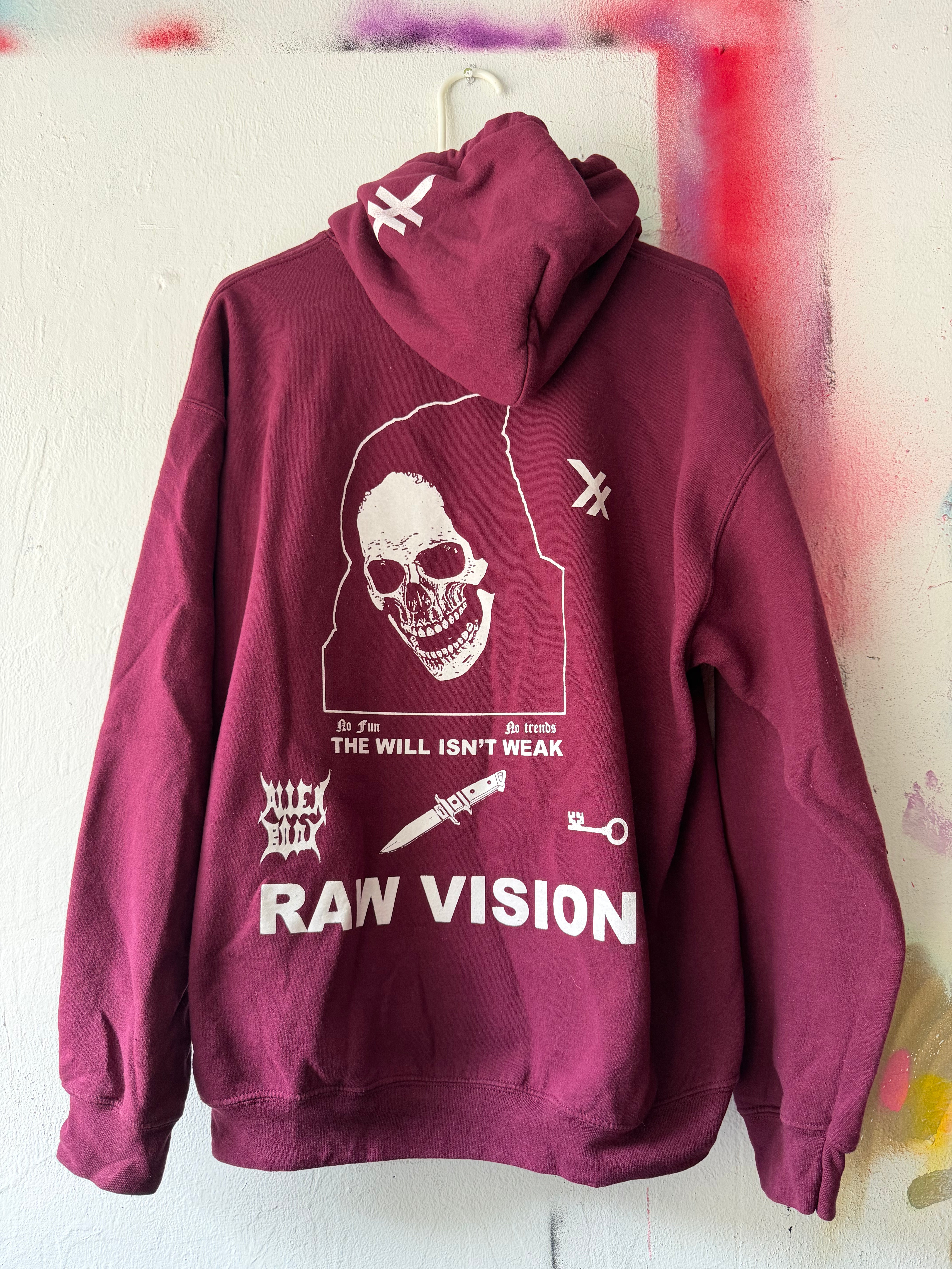 Raw Vision (maroon) hoodie