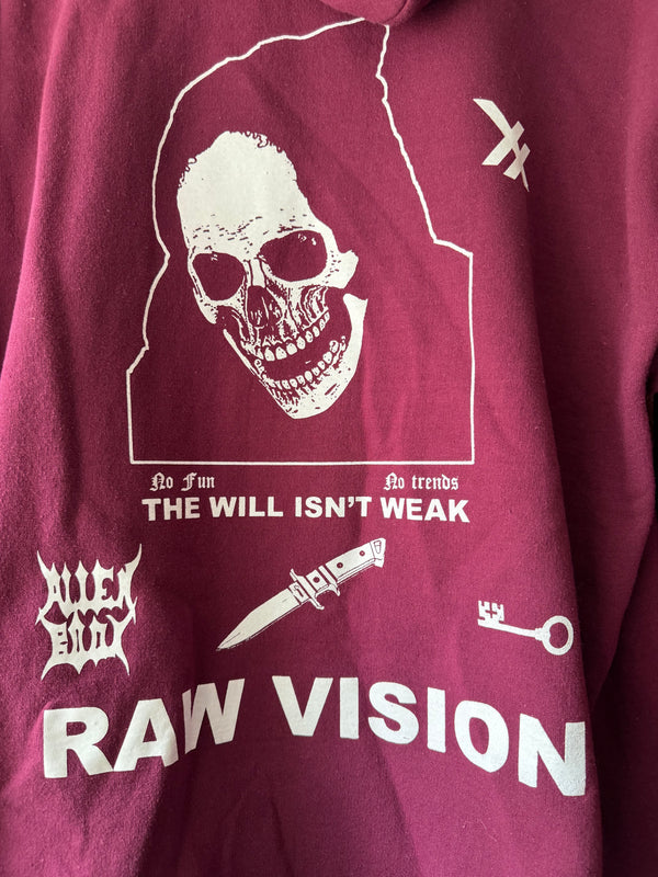 Raw Vision (maroon) hoodie